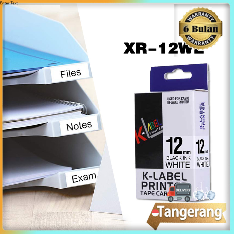 

Label Tape Casio 12mm EZ Label Tape Printer Casio Compatible XR12WE XR12YW
