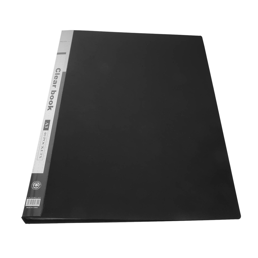 

A3 Large Capacity Transparent Portfolio Binder Red Plastic File ganizer Artwork Documents Storage Report Folders Paper Storage