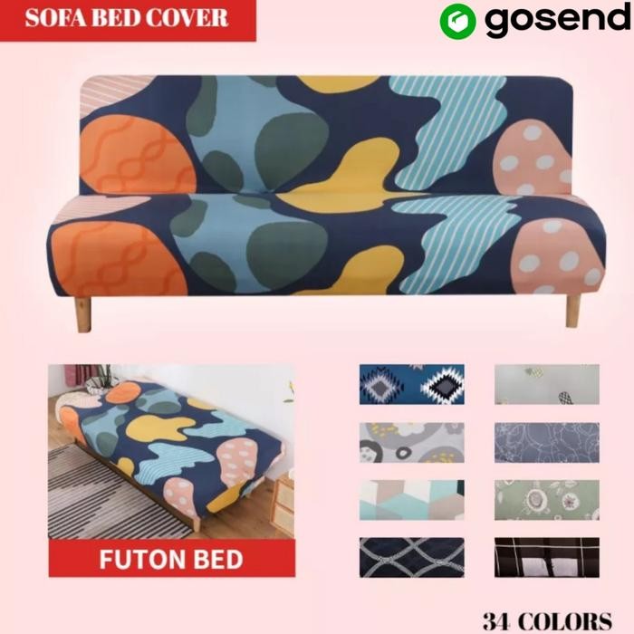 SARUNG SOFA BED MOTIF ELASTIS COVER SOFA BED POLOS KURSI SOFA FURNITUR - RANDOM/ ACAK, MEDIUM