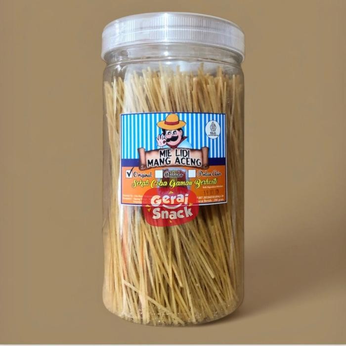 

Mie Lidi Mang Aceng All Varian Kemasan Jumbo Cemilan Lidi Jadoel 280g - Original