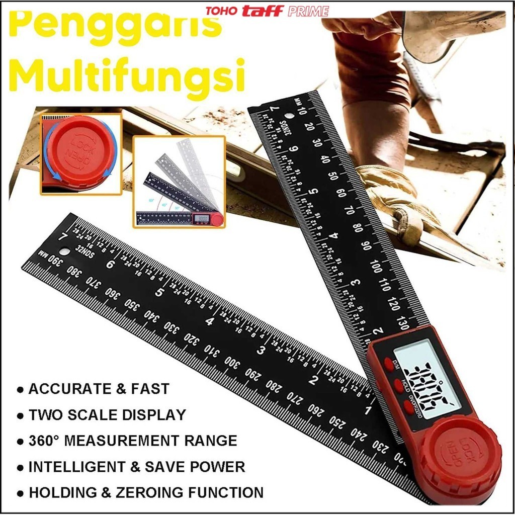 

Penggaris Multifungsi Adjustable Angle Ruler Set 200mm - INU24