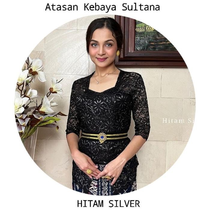 

Atasan Kebaya Stretch Benang Mas Sultana - Hitam Silver, S