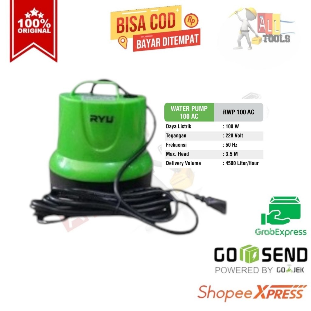 RYU MESIN POMPA AIR RWP 100 AC - RYU MESIN WATER PUMP RWP 100 AC