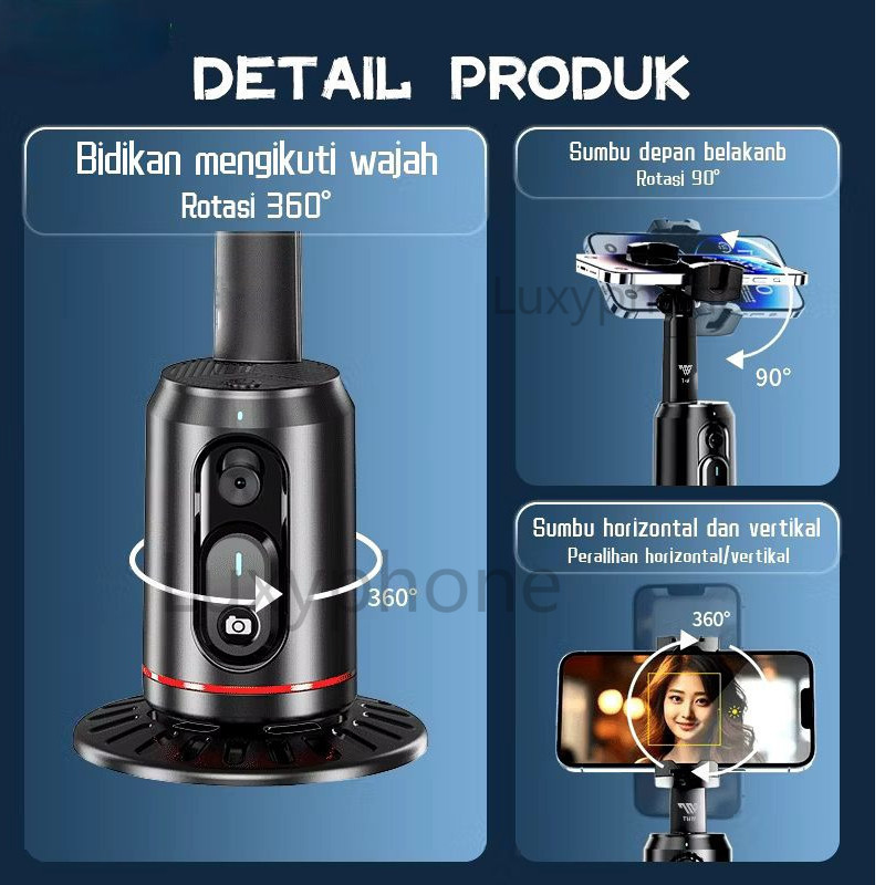 P05 Tripod Gimbal Stabilizer  Tongsis 360° Derajat Stabilizer Tripod Face Tracking Bluetooth Gimbal 