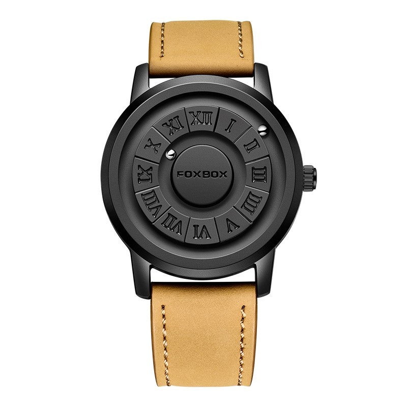 2024 New Original FOXOBOX Brand Luxury Scrolling Pointer Magnetic Force Quartz Wristwatch Military S
