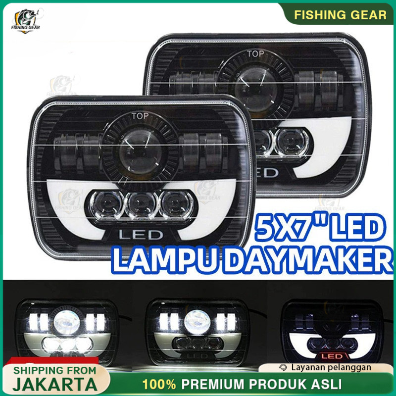 Headlamp Led Kotak 7inch Jeep Katana Feroza L300 - Headlam Kotak/120W Headlamp Lampu Led Kotak 7inch
