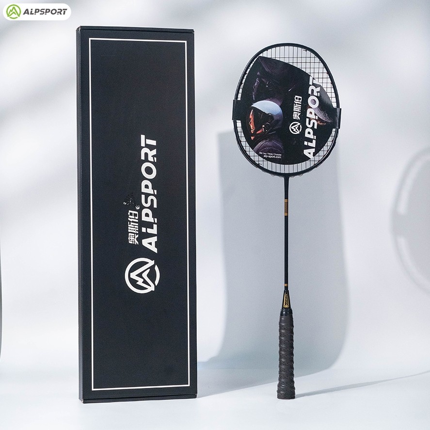 ALPSPORT ZJ2.0 4U 82g 100% Serat Karbon + Raket Bulu Tangkis Strung Paduan Titanium Dengan Kotak Had