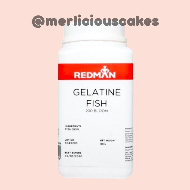 

Redman Fish Gelatine Bloom 200 Gelatin Ikan 1 Kg