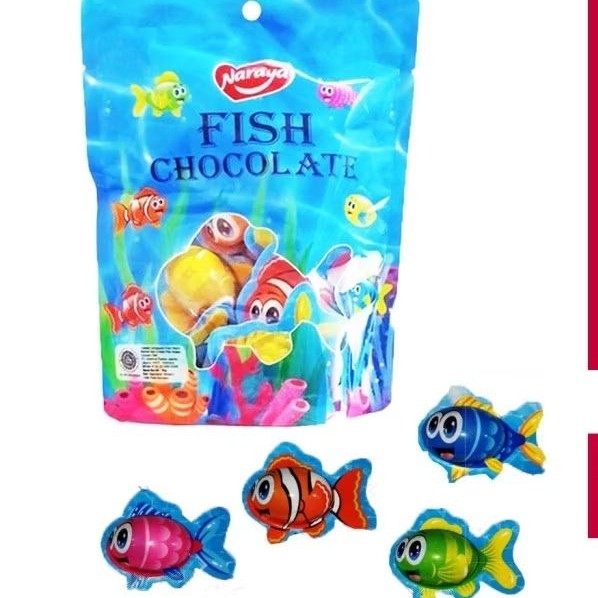 

#INTERFOOD Naraya Fish Chocolate /Cokelat Susu Bentuk Ikan 90 gr