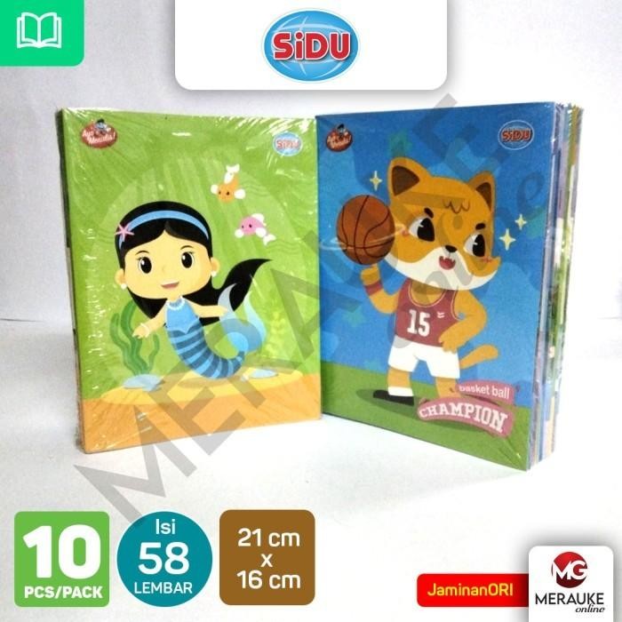 

Buku Tulis SiDu 58 Lembar (1 Pack isi 10 Buku) - 58 Mix Terlaris