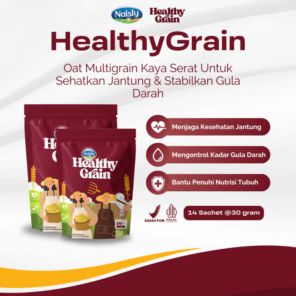 

Healthy Grain Minuman Oat Multigrain Kaya Serat Sehatkan Jantung & Stabilkan Gula Darah 2 Pouch