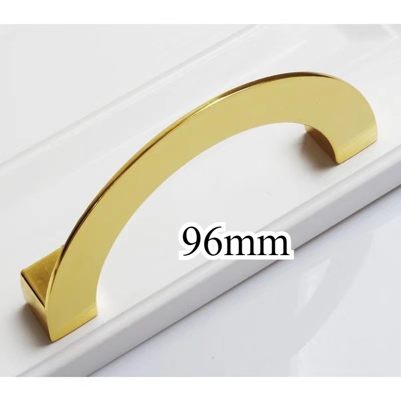 Gold Hitam Handle Lemari Panjang Gagang Pintu Lemari Setengah Lingkaran