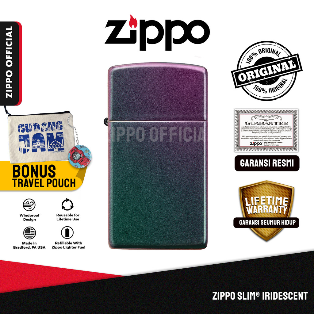 Zippo Slim® Iridescent 49267 | Garansi Lifetime | Original USA