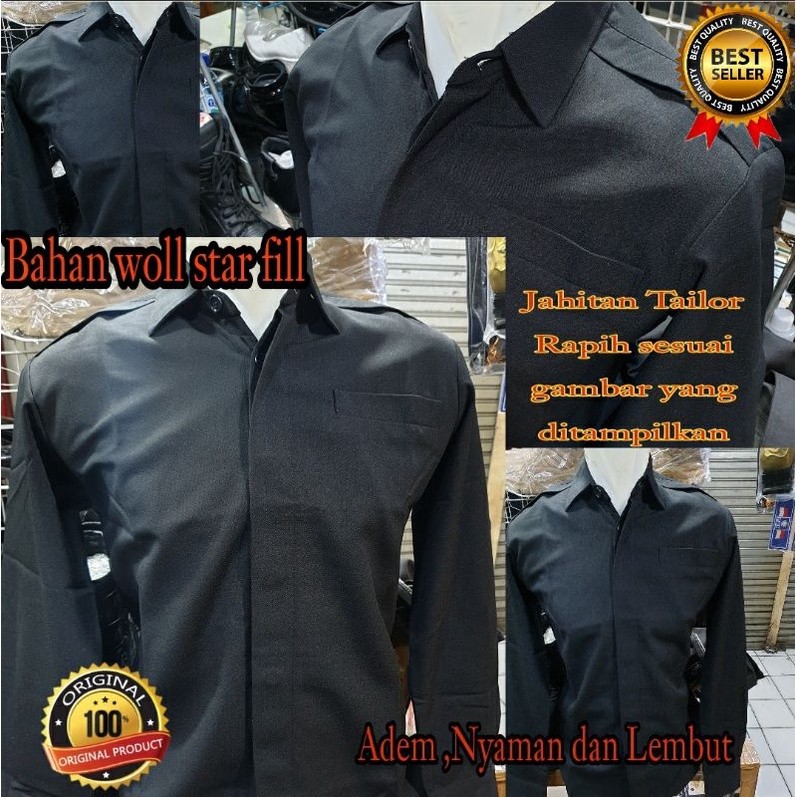 Seragam Safari Paspampres Hitam Setelan Bahan Kain woll/Setelan Seragam safari security/Driver/paspa