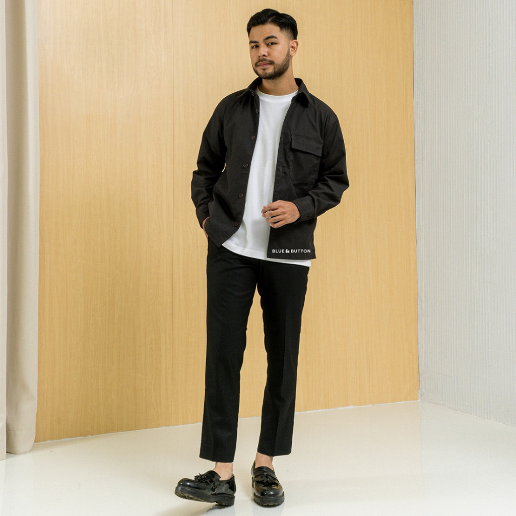 BlueButton Celana Bahan Pria Slim Fit Ankle Pants Air