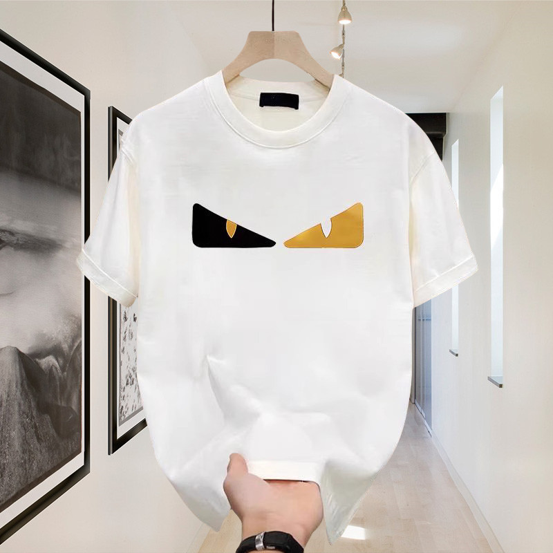 (COD) V-CHANGE 100% katun Outlets FENDI Logo 100% Cotton Kaos Heavyweight  Fit T Shirt Pria Wanita G