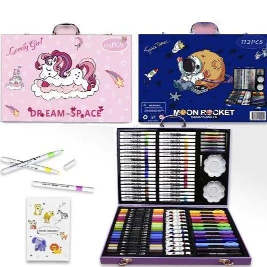 

Pensil Warna Premium 113 pcs / Cat Air & Spidol Akrilik Set Mewarnai / Blenda Colouring Set