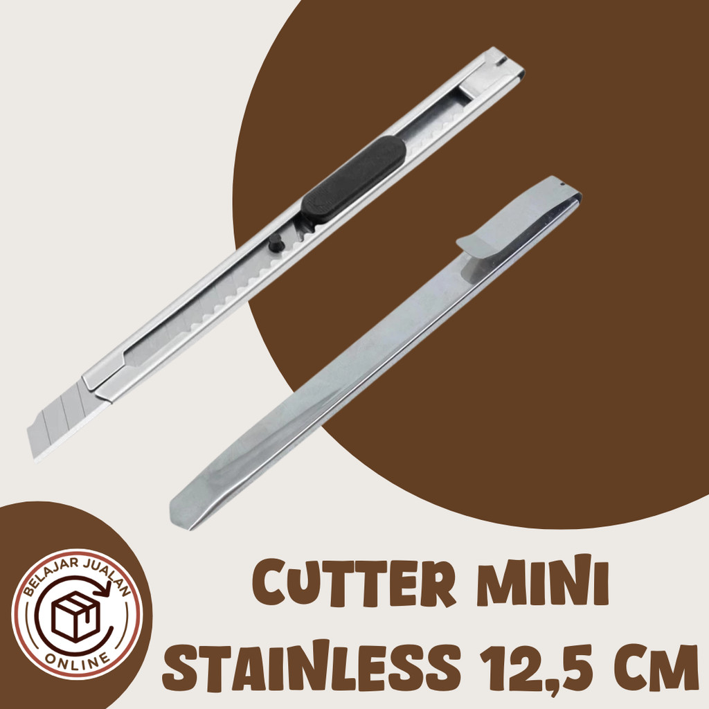 

Cutter Mini Ukuran 12.5CM – Pisau Kater Stainless Anti Karat Berkualitas, Blade Runcing Super Tajam, Efisien untuk Potong Presisi & Tahan Lama