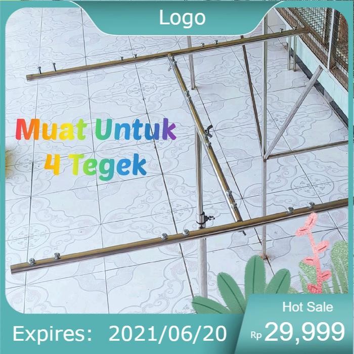 jagrak tegek atau joran stainless nyobok  cagak pancing stainless model H buat nyobok,cagak pancing 