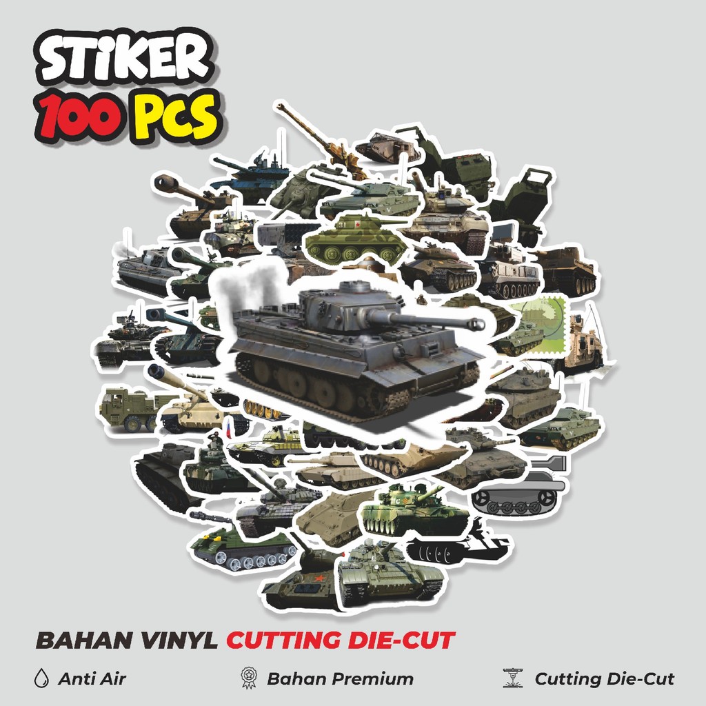 

Terbaru! 50 pcs Stiker Mobil Tank Dekorasi Lucu Kreatif untuk Notebook, Skateboard, HP