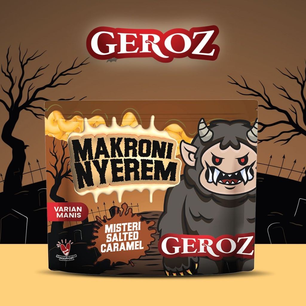 

Geroz - Makroni Nyerem - Varian Manis - Rasa Salted Caramel