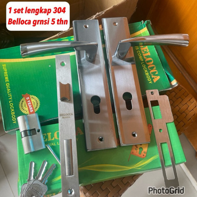 BELLOCA KUNCI PINTU BESAR 25 CM SUS 304 GAGANG PINTU BESAR HITAM TINGGAL PASANG kunci pint besar kot