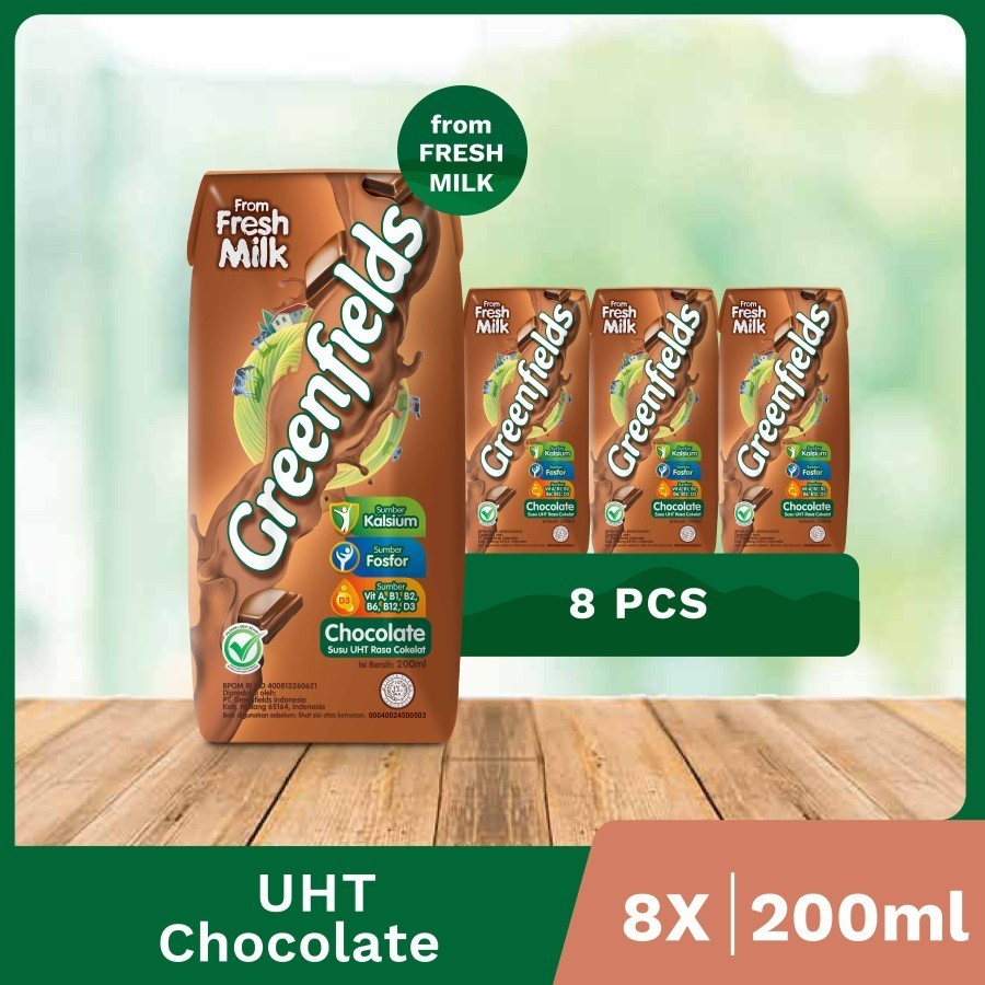 

NEW [Bundling 8 Pcs] Susu Greenfields UHT Chocolate 200ml PREMIUM
