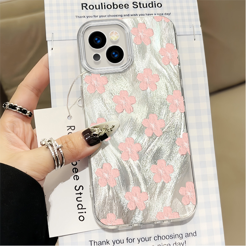 Pink Flowers Fashion Trend Hard case Infinix Smart 5 6 (RM 2 3/32 64GB) 7 8 Plus Pro 9 / Hot 50i 40 