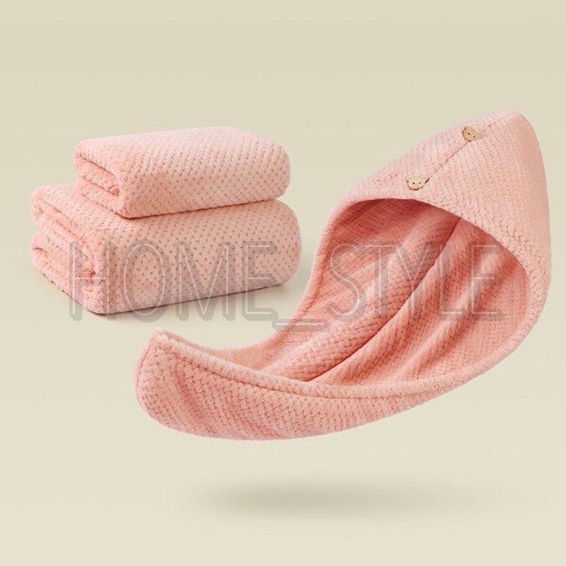 HANDUK MANDI / HANDUK MUKA / HANDUK KERAMAS / HANDUK 3 IN 1 / HANDUK MICROFIBER SET 3 PCS