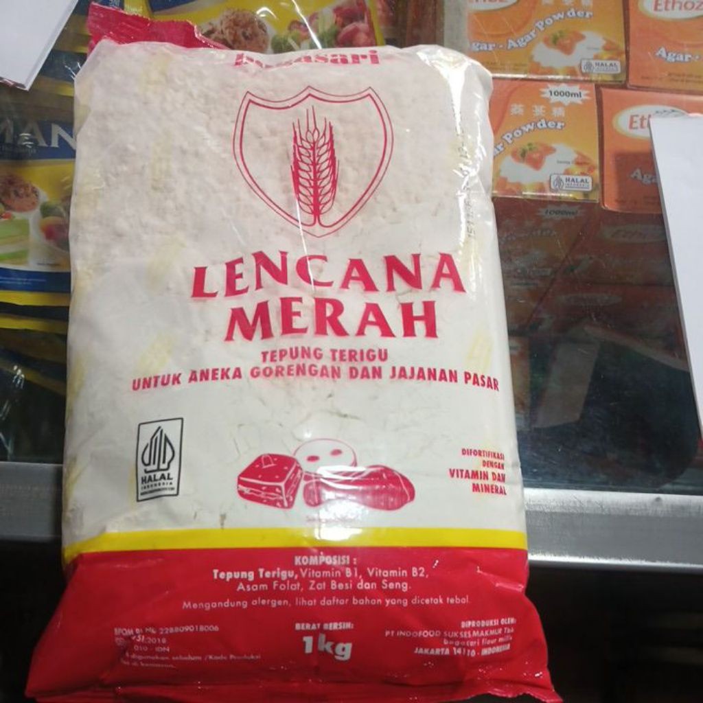 

TEPUNG Terigu LENCANA MERAH Bogasari 1Kg