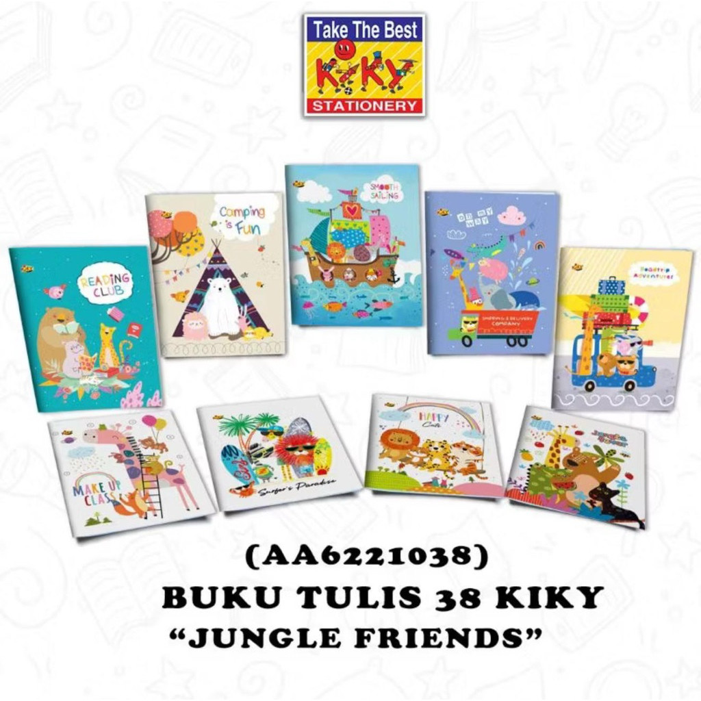 

1 Pack / 10 Pcs Buku Tulis KIKY Isi 38 Lembar / Buku Sekolah Kiky / Buku Tulis Biasa Kwarto