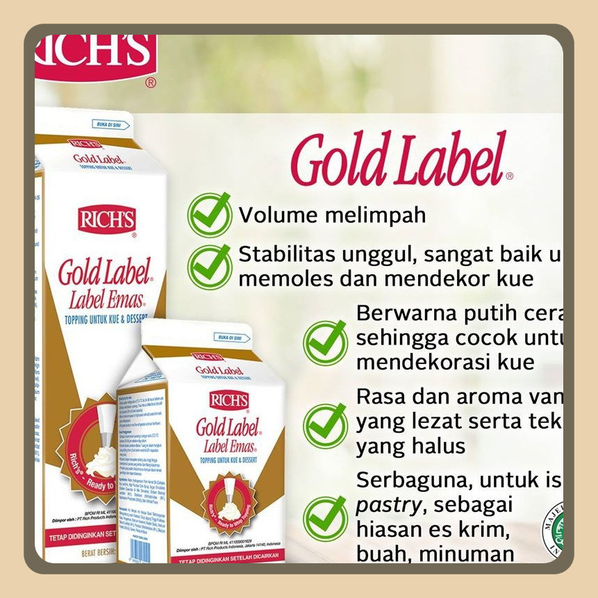 

Rich Gold Label Whipping Cream Aroma Vanilla