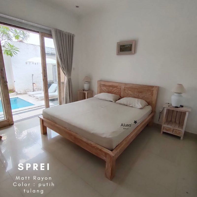 SPREI BALI POLOS TERBARU SIZE 180 X 200 ADEM LEMBUT RAYON JANGER ORI BY ALUSA