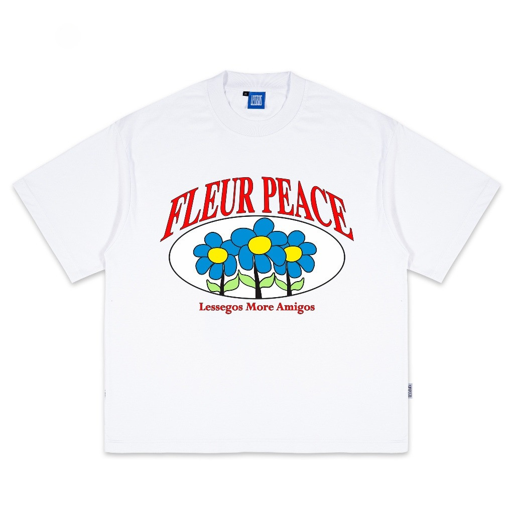 Pabrik kaos kustom Tshirt Oversize Putih Fleur Peace