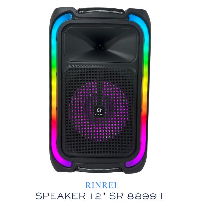 Speaker Portable Bluetooth Mic Wireless 12 Inch Rinrei SR 8899F (G)