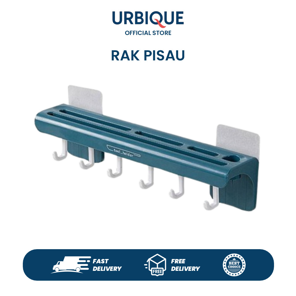 Rak pisau dinding Dapur plastik Rak Gantung Dapur Multifungsi Rak Tempel Tanpa Bor