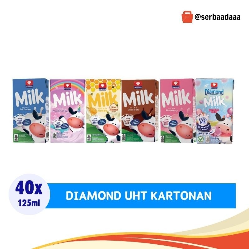 

Diamond UHT Milk 125ml 1 Karton Isi 40pcs | KHUSUS INSTAN
