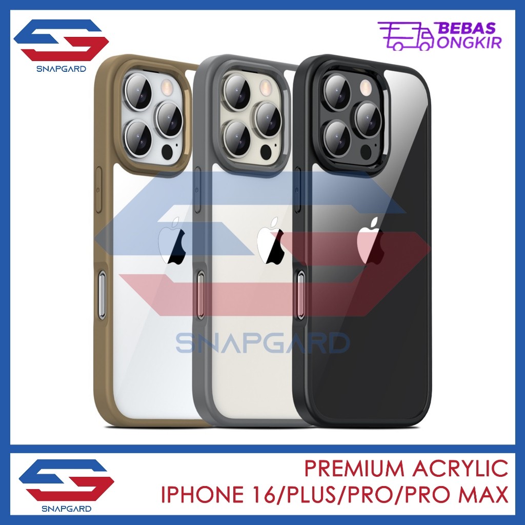 SNAPGARD Premium Acrylic Case iPhone 16 Pro Max Case iPhone 16 Pro Case iPhone 16 Plus Case iPhone 1