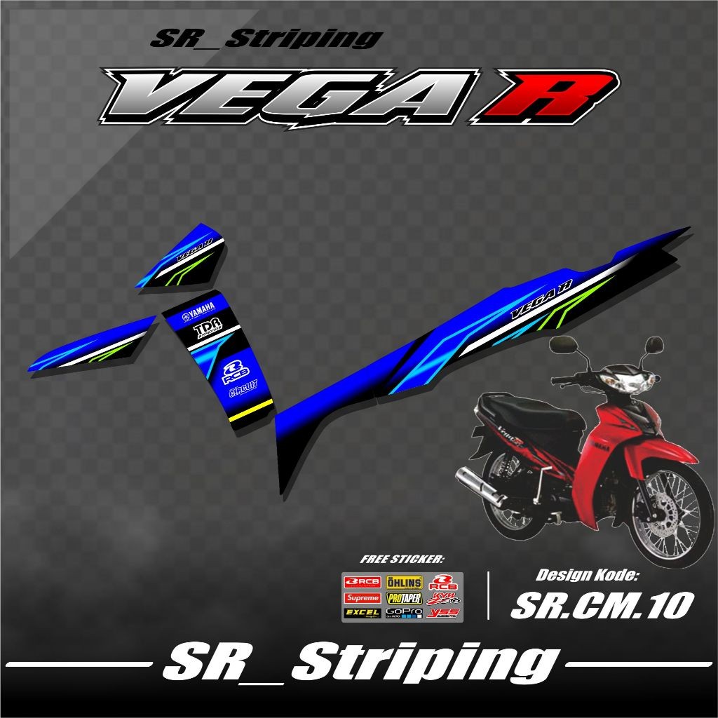 Striping Vega R New / Stiker Vega R New Variasi Vega R New / Setiker Stiker List Variasi Motor Yamah