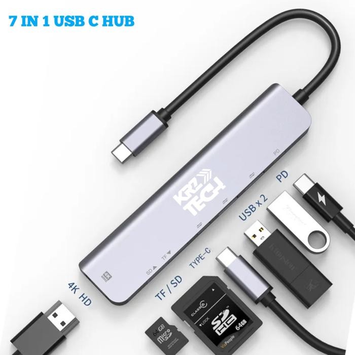 7 in 2 USB C Thunderbolt 3 Pro Hub Dongle For Macbook Pro/Air M1 New - 7 in 1 Kabel TERLARIS