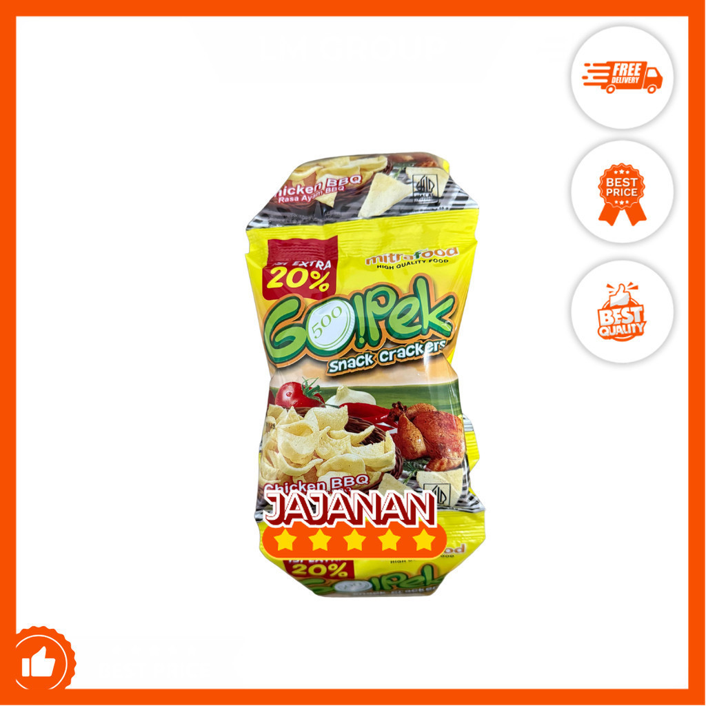 

Gopek Chiki Ecer 1000 Rasa Ayam BBQ 1 Renceng isi 10x10gr Jajanan Termurah