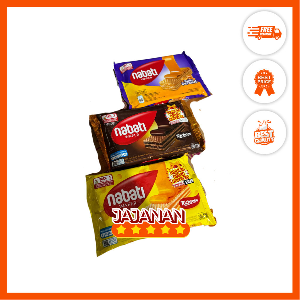 

Nabati Wafer 2000 Keju/Coklat/Pink Lava/Raspberry/Peach @39gr Jajanan Termurah