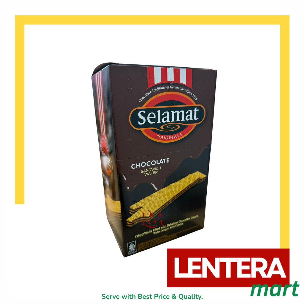 

Selamat Sandwich Wafer Chocolate 1 Box 20 pcs @15gr LenteraMart