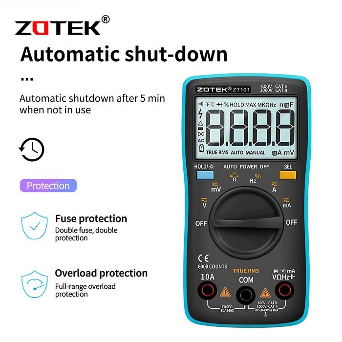AVOMETER DIGITAL ZOTEK ZT101 / MULTITESTER DIGITAL ZOTEK ZT 101