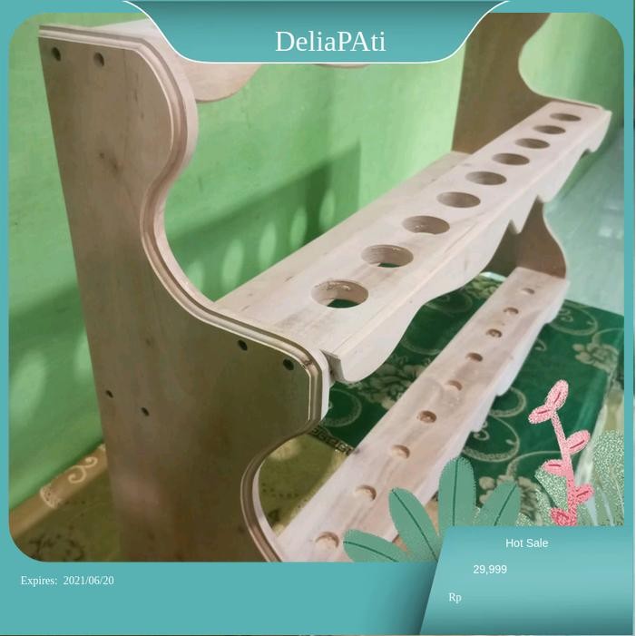 Jagrak 2 susun isi 18 lubang bulat,bisa untuk Keris & Landean Tombak ( universal ) #kayu #kerajinan 