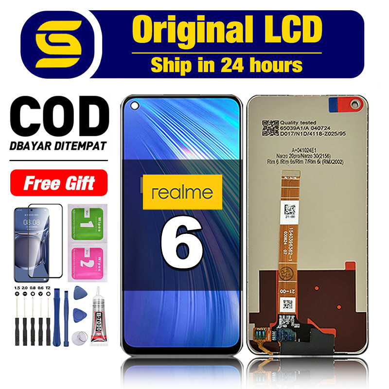 LCD Realme 6 Original Touchscreen Fullset Compatible for Glass Digitizer Ori Asli