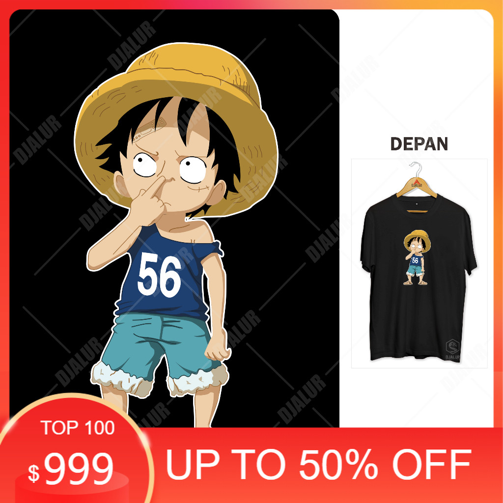 Kaos Luffy Ngupil Onepiece Kaos Anime
