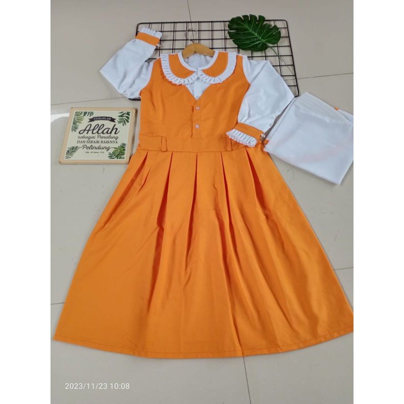 SERAGAM SEKOLAH TK PAUD WARNA ORANYE ORANGE UNTUK CEWEK DAN COWOK