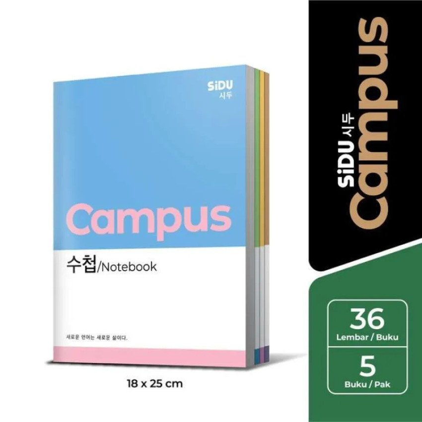 

(1PAK ISI 5PCS) SIDU BUKU TULIS EB 36 LEMBAR CAMPUS