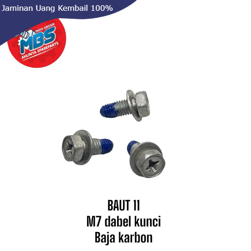 GRATIS ONGKIR BAUT 11 M7 x 15 DABEL KUNCI RING PATEN 1,5cm